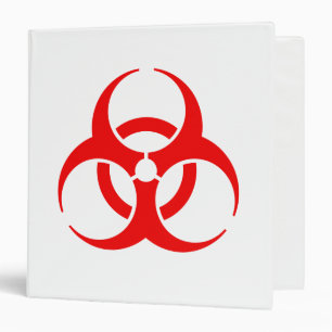 Red Biohazard Symbol Binder