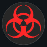 Red Biohazard Symbol Sticker<br><div class="desc">Red and black biohazard symbol sticker</div>