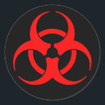Red Biohazard Symbol Sticker<br><div class="desc">Red and black biohazard symbol sticker</div>