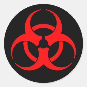 Red Biohazard Symbol Sticker