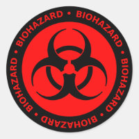 Red Biohazard Warning