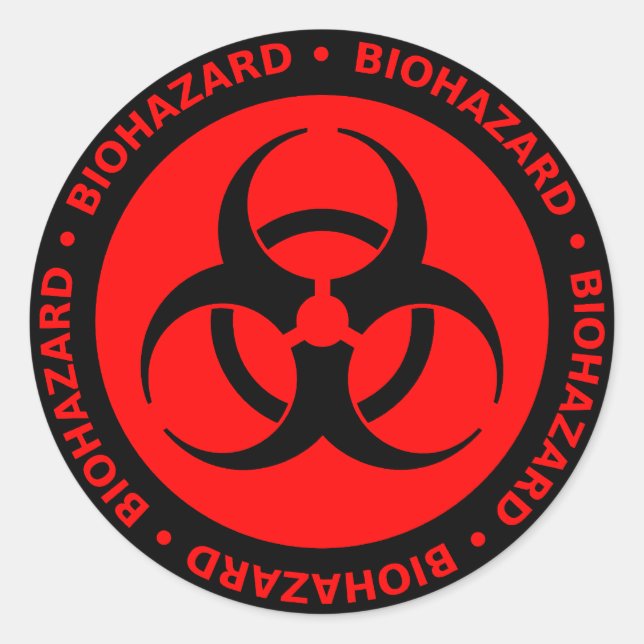 Red Biohazard Warning Sticker (Front)