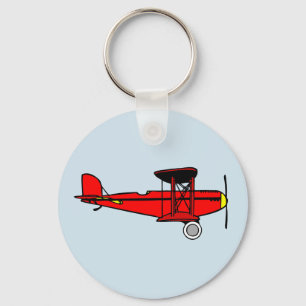 Red Biplane Keychain