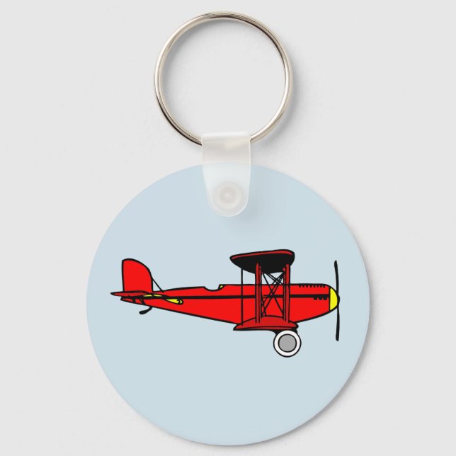 Red Biplane Keychain (Front)