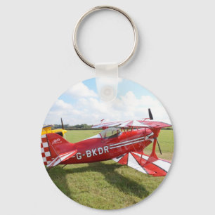 Red Biplane Keychain
