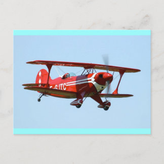 Red Biplane Postcard