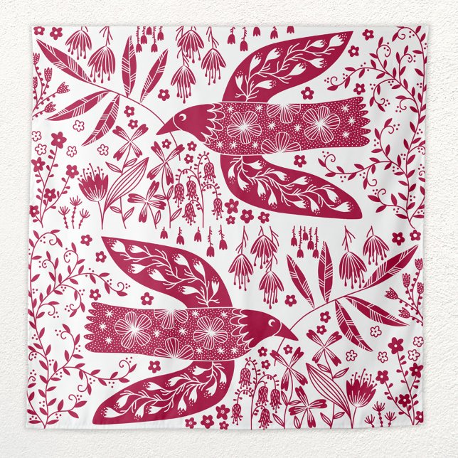 Red Bird Art Tapestry (Creator Uploaded)