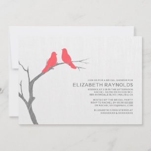 Red Bird Bridal Shower Invitations