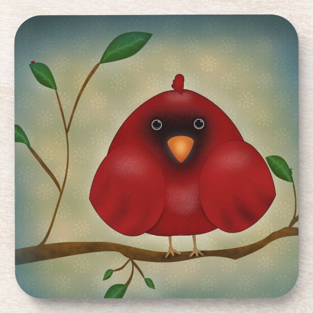 Red Bird Cardinal Coaster (Front)