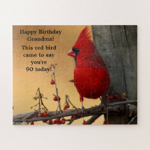 Red Bird Cardinal Large Pieces Gift Grandma Jigsaw Puzzle