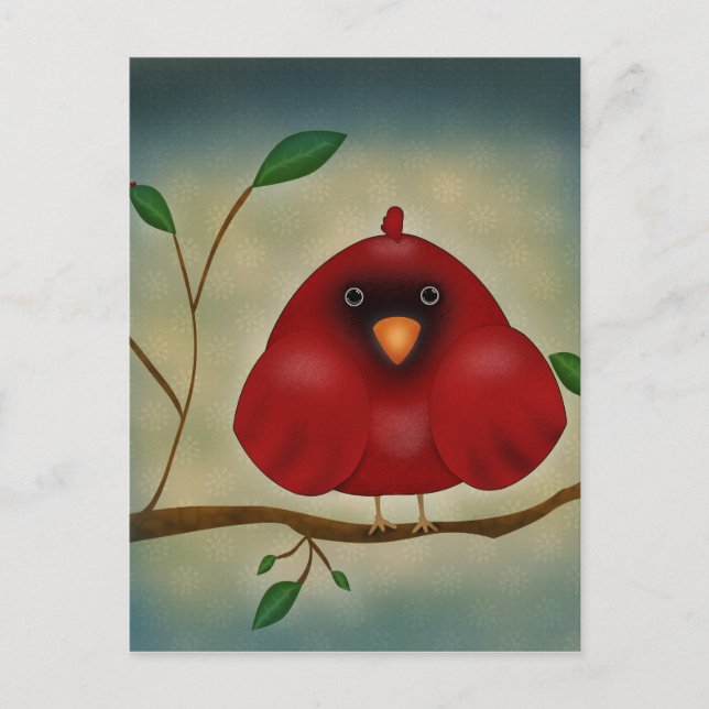 Red Bird Cardinal Postcard (Front)