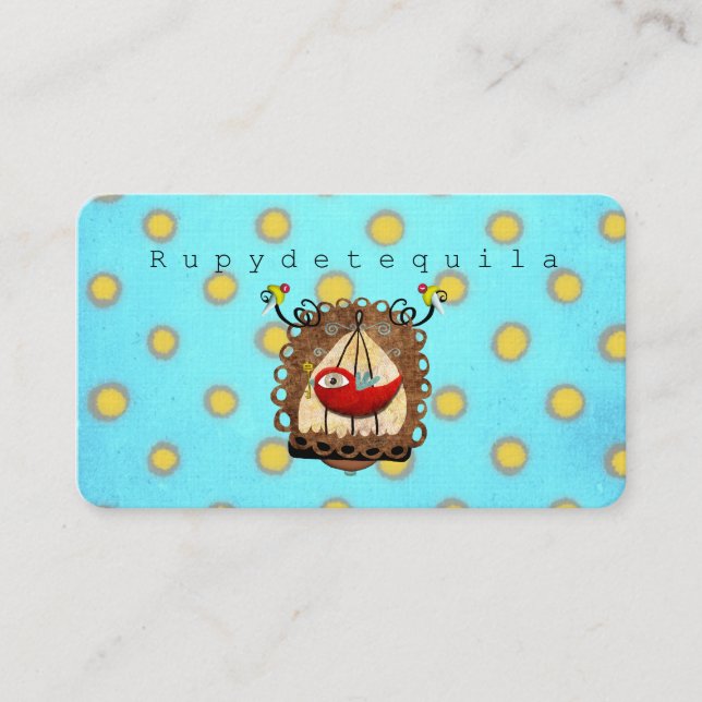 Red Bird in a cage Business Card (Front)