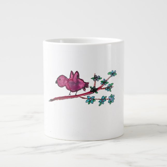 Red Bird Large Coffee Mug (Front)