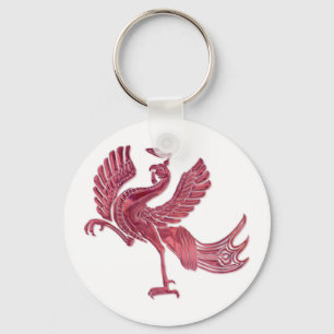 Red Bird red glass Keychain