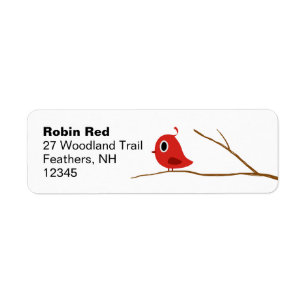 Red Bird Return Address Labels