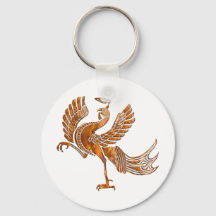 Red bird rust blk keychain