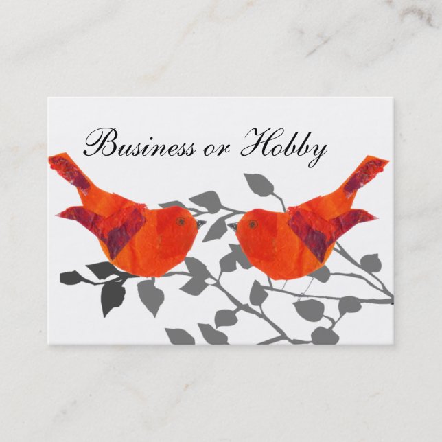 Red bird sitting on a branch business card (Front)