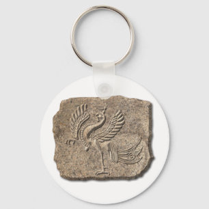 Red bird stone keychain