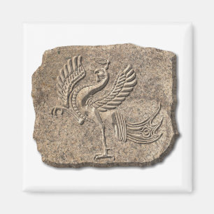 Red bird stone magnet