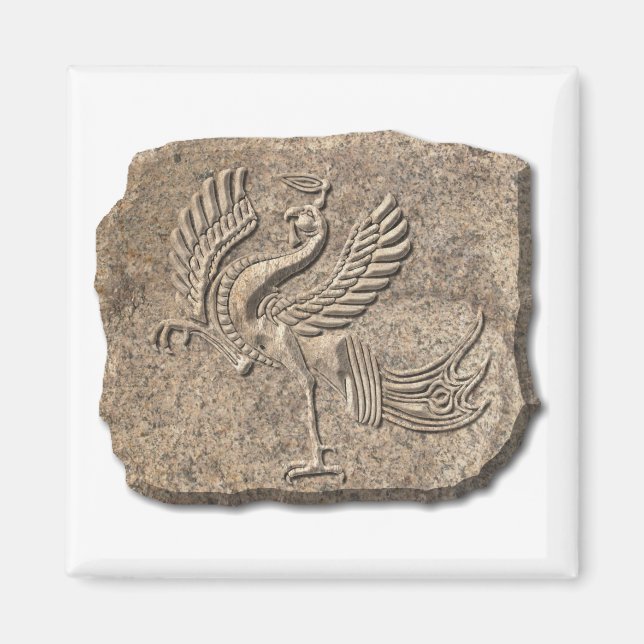 Red bird stone magnet (Front)