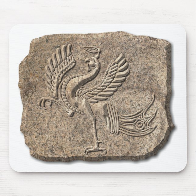 Red bird stone mouse pad (Front)