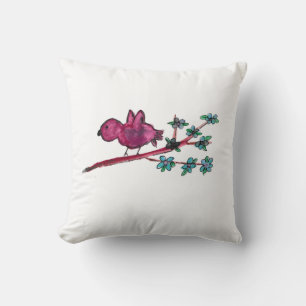 Red Bird Throw Pillow