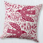 Red Bird Throw Pillow<br><div class="desc">Red and white doves for peace.  Original art by Nic Squirrell.</div>