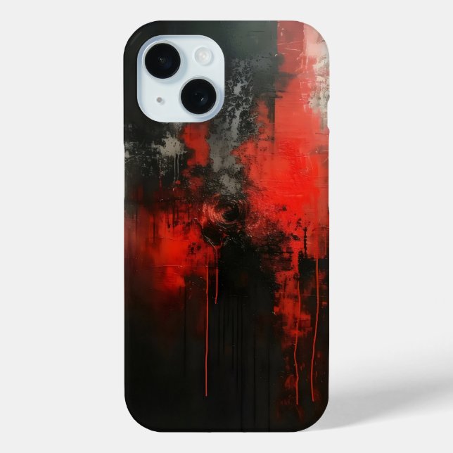 Red Black Abstract Art Case-Mate iPhone Case (Back)