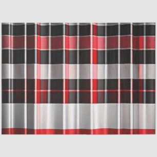 Red Black Abstract Plaid Popular Collection Tissue Paper