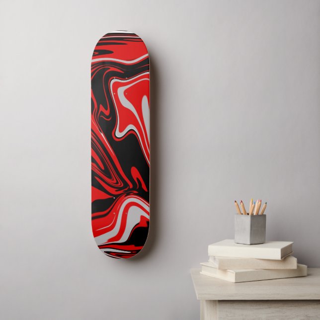 Red & Black Abstract Skateboard (Wall Art)