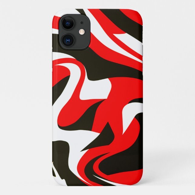 Red Black Acrylic Liquid Abstract Pattern Case-Mate iPhone Case (Back)