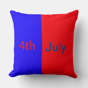 Red black American day 4th july add text simple Throw Pillow