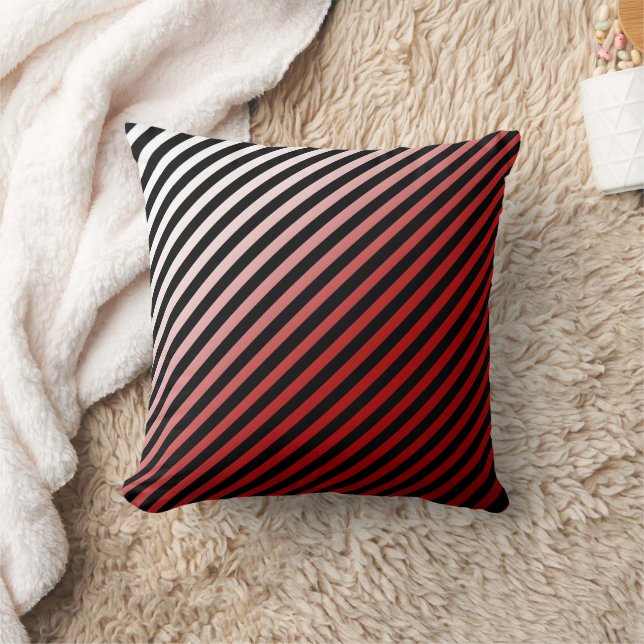 Red, Black and Add 3rd Colour Throw Pillow (Blanket)