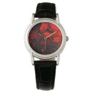 Red, Black and Gray Marble Abstract Watch