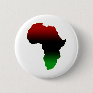 Red, Black and Green Africa Shape 2 Inch Round Button