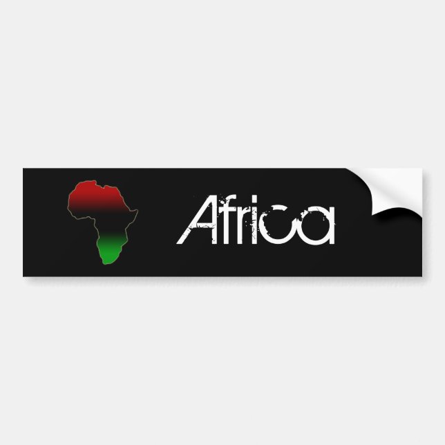 Red, Black and Green Africa Shape Bumper Sticker (Front)