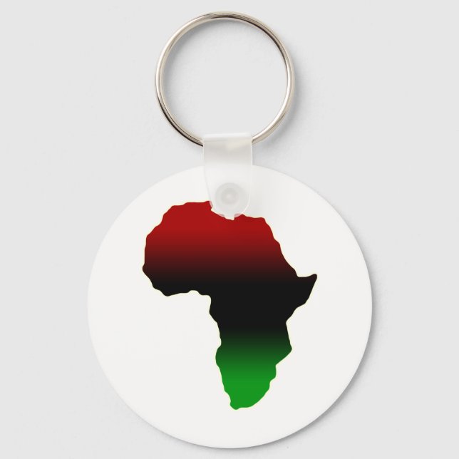 Red, Black and Green Africa Shape Keychain (Front)
