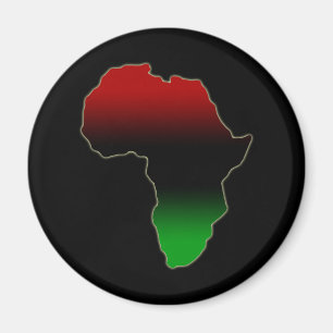 Red, Black and Green Africa Shape Magnet