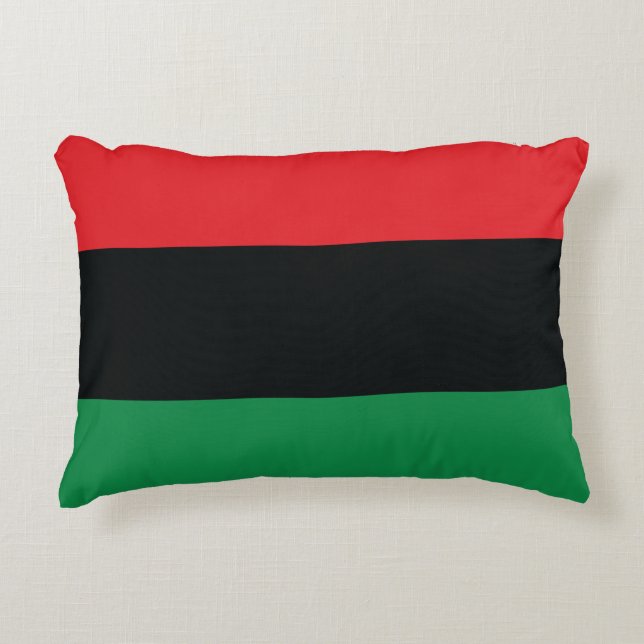 Red, Black and Green Flag Accent Pillow (Front)