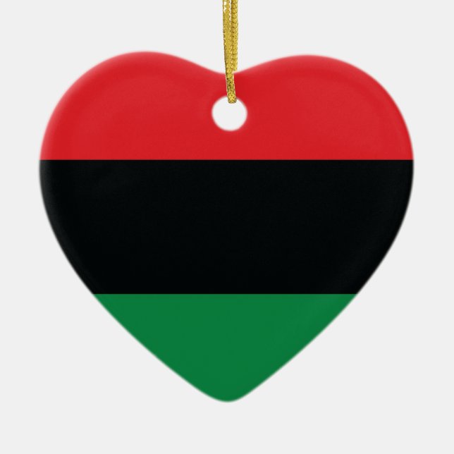 Red, Black and Green Flag Ceramic Ornament (Front)