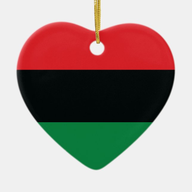 Red, Black and Green Flag Ceramic Ornament (Front)
