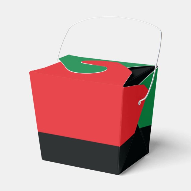 Red, Black and Green Flag Favor Box (Front Side)