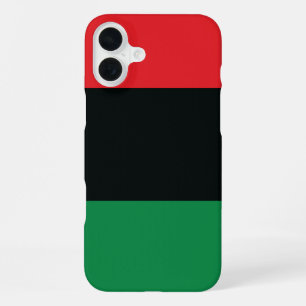 Red, Black and Green Flag iPhone 16 Plus Case
