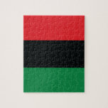 Red, Black and Green Flag Jigsaw Puzzle<br><div class="desc">The 3 Pan-African colours on the flag represent: RED: the blood that unites all people of Black African ancestry, and shed for liberation; BLACK: black people whose existence as a nation, though not a nation-state, is affirmed by the existence of the flag; and GREEN: the abundant natural wealth of Africa....</div>