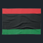 Red, Black and Green Flag Kitchen Towel<br><div class="desc">The 3 Pan-African colours on the flag represent: RED: the blood that unites all people of Black African ancestry, and shed for liberation; BLACK: black people whose existence as a nation, though not a nation-state, is affirmed by the existence of the flag; and GREEN: the abundant natural wealth of Africa....</div>