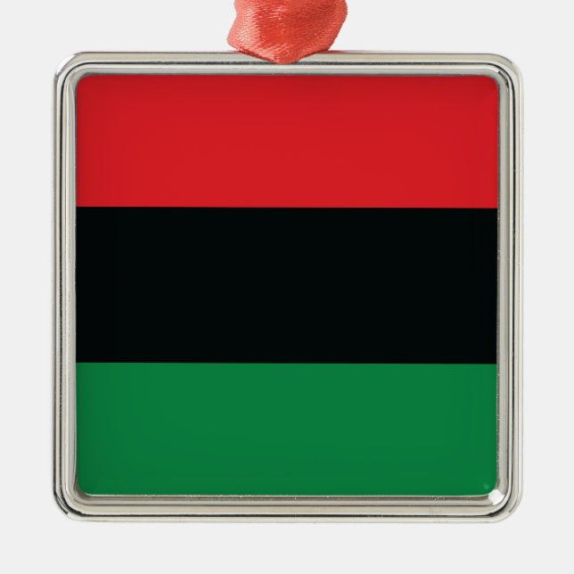 Red, Black and Green Flag Metal Ornament (Front)