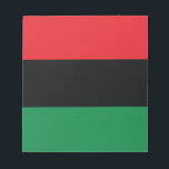 Red, Black and Green Flag Notepad<br><div class="desc">The 3 Pan-African colours on the flag represent: RED: the blood that unites all people of Black African ancestry, and shed for liberation; BLACK: black people whose existence as a nation, though not a nation-state, is affirmed by the existence of the flag; and GREEN: the abundant natural wealth of Africa....</div>