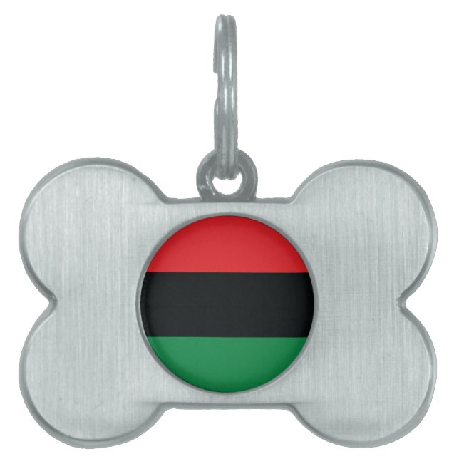 Red, Black and Green Flag Pet Name Tag (Front)