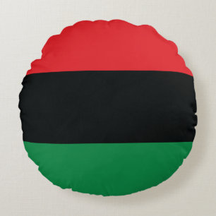 Red, Black and Green Flag Round Pillow