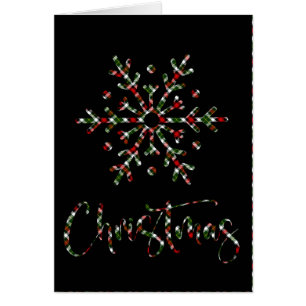 Red, Black and Green Plaid Snowflake Cut Out